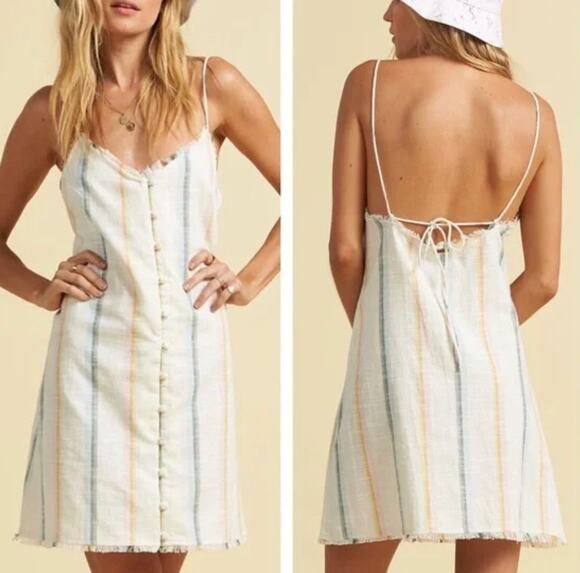Billabong X The Salty Blonde Dresses & Skirts - BILLABONG x THE SALTY BLONDE | Cotton Striped Mini Dress Sundress | Small